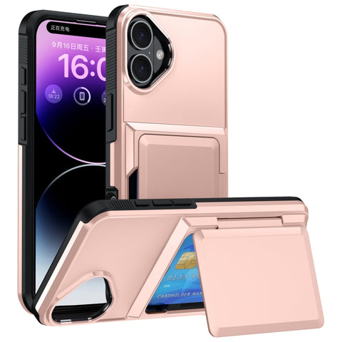 Card Slot Holder Phone Case, For iPhone 18 Pro, For iPhone 18 Pro Max, For iPhone 17 Pro Max, For iPhone 17 Pro, For iPhone Air, For iPhone 16 Pro Max, For iPhone 16 Pro, For iPhone 16 Plus