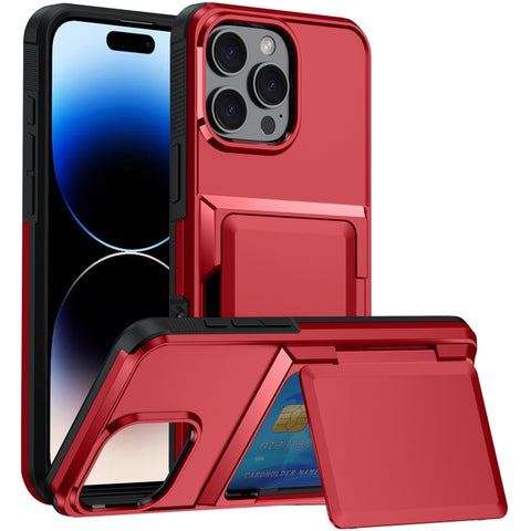 Card Slot Holder Phone Case, For iPhone 18 Pro, For iPhone 18 Pro Max, For iPhone 17 Pro Max, For iPhone 17 Pro, For iPhone Air, For iPhone 16 Pro Max, For iPhone 16 Pro, For iPhone 16 Plus