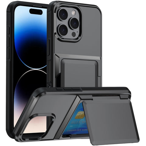 Card Slot Holder Phone Case, For iPhone 18 Pro, For iPhone 18 Pro Max, For iPhone 17 Pro Max, For iPhone 17 Pro, For iPhone Air, For iPhone 16 Pro Max, For iPhone 16 Pro, For iPhone 16 Plus