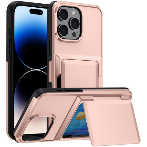 Card Slot Holder Phone Case, For iPhone 18 Pro, For iPhone 18 Pro Max, For iPhone 17 Pro Max, For iPhone 17 Pro, For iPhone Air, For iPhone 16 Pro Max, For iPhone 16 Pro, For iPhone 16 Plus