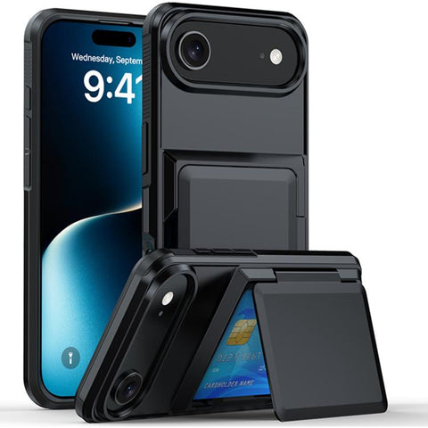 Card Slot Holder Phone Case, For iPhone 18 Pro, For iPhone 18 Pro Max, For iPhone 17 Pro Max, For iPhone 17 Pro, For iPhone Air, For iPhone 16 Pro Max, For iPhone 16 Pro, For iPhone 16 Plus