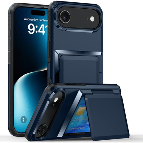 Card Slot Holder Phone Case, For iPhone 18 Pro, For iPhone 18 Pro Max, For iPhone 17 Pro Max, For iPhone 17 Pro, For iPhone Air, For iPhone 16 Pro Max, For iPhone 16 Pro, For iPhone 16 Plus