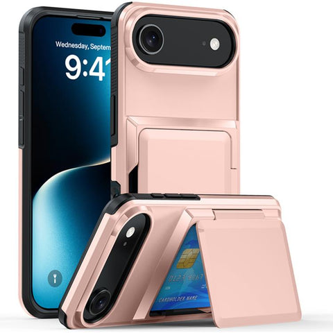 Card Slot Holder Phone Case, For iPhone 18 Pro, For iPhone 18 Pro Max, For iPhone 17 Pro Max, For iPhone 17 Pro, For iPhone Air, For iPhone 16 Pro Max, For iPhone 16 Pro, For iPhone 16 Plus