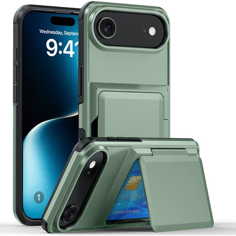 Card Slot Holder Phone Case, For iPhone 18 Pro, For iPhone 18 Pro Max, For iPhone 17 Pro Max, For iPhone 17 Pro, For iPhone Air, For iPhone 16 Pro Max, For iPhone 16 Pro, For iPhone 16 Plus