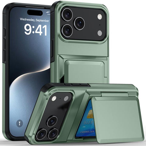 Card Slot Holder Phone Case, For iPhone 18 Pro, For iPhone 18 Pro Max, For iPhone 17 Pro Max, For iPhone 17 Pro, For iPhone Air, For iPhone 16 Pro Max, For iPhone 16 Pro, For iPhone 16 Plus