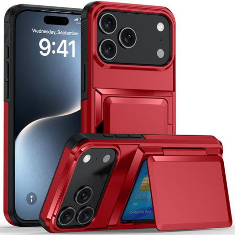 Card Slot Holder Phone Case, For iPhone 18 Pro, For iPhone 18 Pro Max, For iPhone 17 Pro Max, For iPhone 17 Pro, For iPhone Air, For iPhone 16 Pro Max, For iPhone 16 Pro, For iPhone 16 Plus