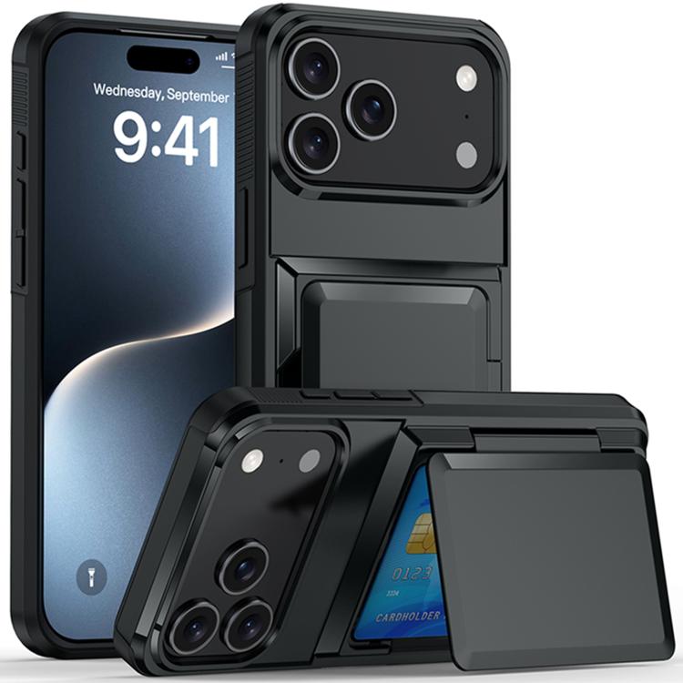 Card Slot Holder Phone Case, For iPhone 18 Pro, For iPhone 18 Pro Max, For iPhone 17 Pro Max, For iPhone 17 Pro, For iPhone Air, For iPhone 16 Pro Max, For iPhone 16 Pro, For iPhone 16 Plus