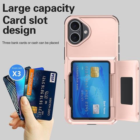 Card Slot Holder Phone Case, For iPhone 18 Pro, For iPhone 18 Pro Max, For iPhone 17 Pro Max, For iPhone 17 Pro, For iPhone Air, For iPhone 16 Pro Max, For iPhone 16 Pro, For iPhone 16 Plus