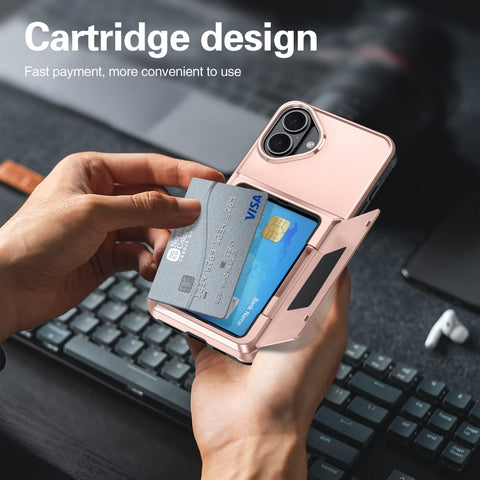 Card Slot Holder Phone Case, For iPhone 18 Pro, For iPhone 18 Pro Max, For iPhone 17 Pro Max, For iPhone 17 Pro, For iPhone Air, For iPhone 16 Pro Max, For iPhone 16 Pro, For iPhone 16 Plus