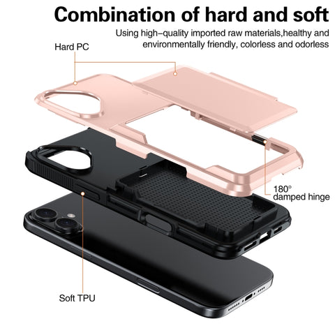 Card Slot Holder Phone Case, For iPhone 18 Pro, For iPhone 18 Pro Max, For iPhone 17 Pro Max, For iPhone 17 Pro, For iPhone Air, For iPhone 16 Pro Max, For iPhone 16 Pro, For iPhone 16 Plus