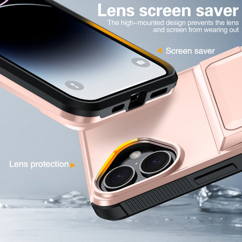 Card Slot Holder Phone Case, For iPhone 18 Pro, For iPhone 18 Pro Max, For iPhone 17 Pro Max, For iPhone 17 Pro, For iPhone Air, For iPhone 16 Pro Max, For iPhone 16 Pro, For iPhone 16 Plus