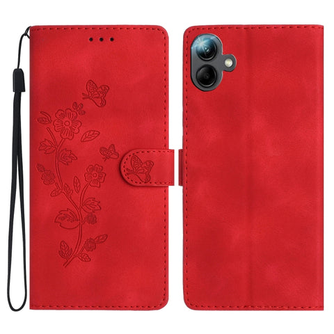 Flower Butterfly Embossing Pattern Leather Phone Case, For Samsung Galaxy A57 5G, For Samsung Galaxy A37 5G, For Samsung Galaxy A07 5G, For Samsung Galaxy A17 5G, For Samsung Galaxy A16 5G, For Samsung Galaxy A06 4G