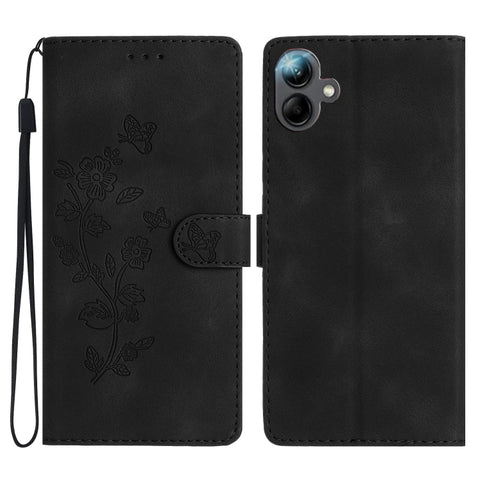 Flower Butterfly Embossing Pattern Leather Phone Case, For Samsung Galaxy A57 5G, For Samsung Galaxy A37 5G, For Samsung Galaxy A07 5G, For Samsung Galaxy A17 5G, For Samsung Galaxy A16 5G, For Samsung Galaxy A06 4G