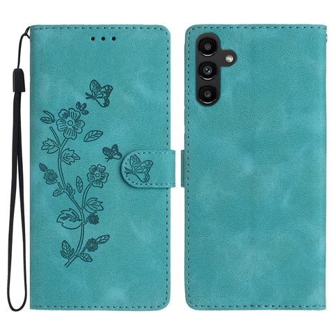 Flower Butterfly Embossing Pattern Leather Phone Case, For Samsung Galaxy A57 5G, For Samsung Galaxy A37 5G, For Samsung Galaxy A07 5G, For Samsung Galaxy A17 5G, For Samsung Galaxy A16 5G, For Samsung Galaxy A06 4G