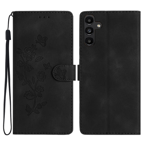 Flower Butterfly Embossing Pattern Leather Phone Case, For Samsung Galaxy A57 5G, For Samsung Galaxy A37 5G, For Samsung Galaxy A07 5G, For Samsung Galaxy A17 5G, For Samsung Galaxy A16 5G, For Samsung Galaxy A06 4G
