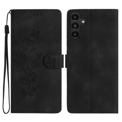 Flower Butterfly Embossing Pattern Leather Phone Case, For Samsung Galaxy A57 5G, For Samsung Galaxy A37 5G, For Samsung Galaxy A07 5G, For Samsung Galaxy A17 5G, For Samsung Galaxy A16 5G, For Samsung Galaxy A06 4G