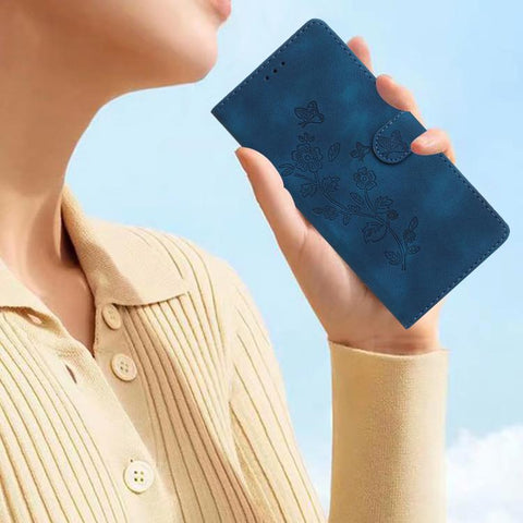 Flower Butterfly Embossing Pattern Leather Phone Case, For Samsung Galaxy A57 5G, For Samsung Galaxy A37 5G, For Samsung Galaxy A07 5G, For Samsung Galaxy A17 5G, For Samsung Galaxy A16 5G, For Samsung Galaxy A06 4G
