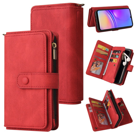 Skin Feel Multi Card Slots Zipper Wallet Leather Phone Case, For Galaxy A27 5G, For Samsung Galaxy A16 5G, For Samsung Galaxy A06 4G
