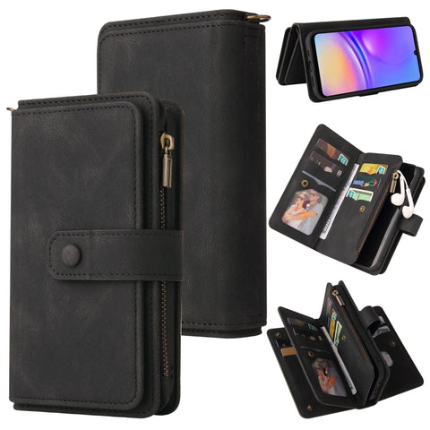 Skin Feel Multi Card Slots Zipper Wallet Leather Phone Case, For Galaxy A27 5G, For Samsung Galaxy A16 5G, For Samsung Galaxy A06 4G