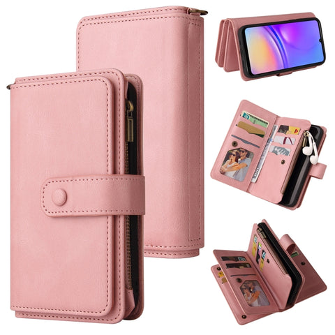 Skin Feel Multi Card Slots Zipper Wallet Leather Phone Case, For Galaxy A27 5G, For Samsung Galaxy A16 5G, For Samsung Galaxy A06 4G
