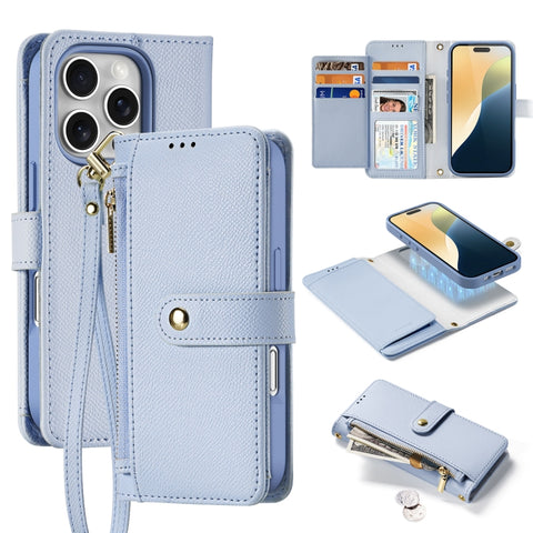 DUX DUCIS Lawa Series 2 in 1 Wallet Zipper Detachable MagSafe Phone Case with Lanyard, For iPhone 18 Pro, For iPhone 18 Pro Max, For iPhone 17e / 16e, For iPhone 17 Pro Max, For iPhone 17 Pro, For iPhone 17, For iPhone Air, For iPhone 16 Pro Max       ...