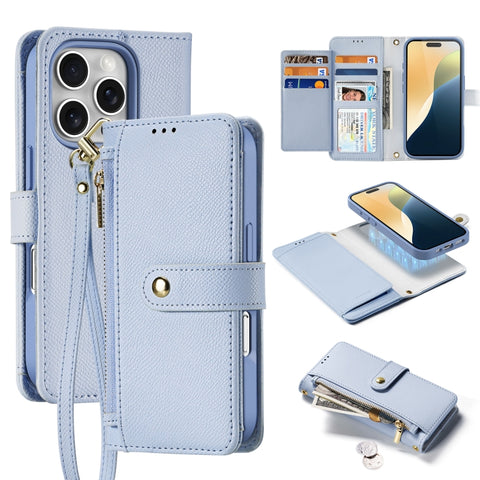 DUX DUCIS Lawa Series 2 in 1 Wallet Zipper Detachable MagSafe Phone Case with Lanyard, For iPhone 18 Pro, For iPhone 18 Pro Max, For iPhone 17e / 16e, For iPhone 17 Pro Max, For iPhone 17 Pro, For iPhone 17, For iPhone Air, For iPhone 16 Pro Max       ...