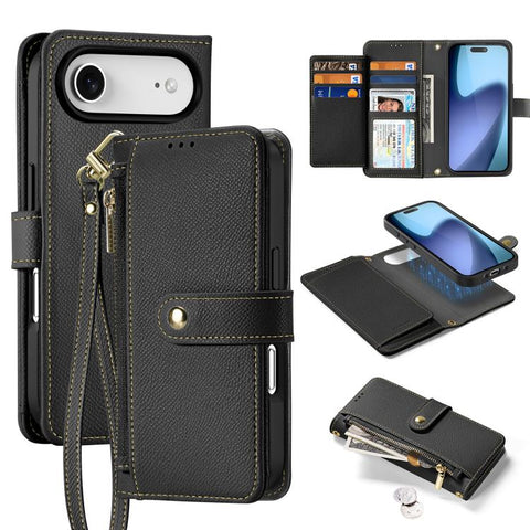 DUX DUCIS Lawa Series 2 in 1 Wallet Zipper Detachable MagSafe Phone Case with Lanyard, For iPhone 18 Pro, For iPhone 18 Pro Max, For iPhone 17e / 16e, For iPhone 17 Pro Max, For iPhone 17 Pro, For iPhone 17, For iPhone Air, For iPhone 16 Pro Max       ...