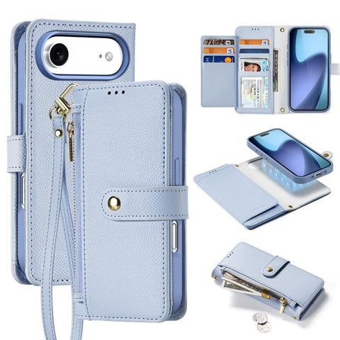DUX DUCIS Lawa Series 2 in 1 Wallet Zipper Detachable MagSafe Phone Case with Lanyard, For iPhone 18 Pro, For iPhone 18 Pro Max, For iPhone 17e / 16e, For iPhone 17 Pro Max, For iPhone 17 Pro, For iPhone 17, For iPhone Air, For iPhone 16 Pro Max       ...