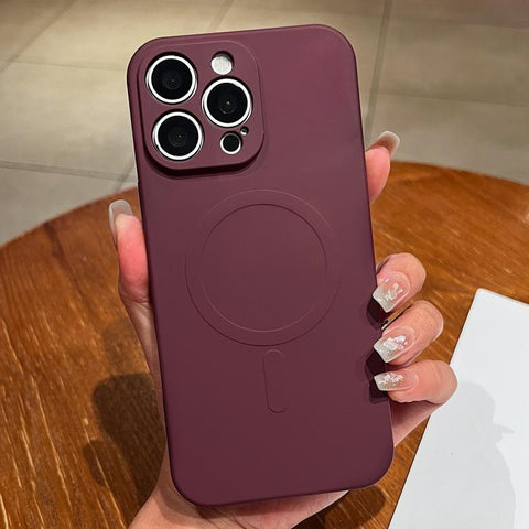 Solid Color Liquid Silicone MagSafe Magnetic Phone Case, For iPhone 15 Pro Max, For iPhone 15 Pro, For iPhone 15 Plus