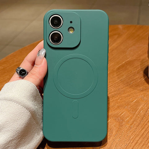Solid Color Liquid Silicone MagSafe Magnetic Phone Case, For iPhone 11, For iPhone 11 Pro