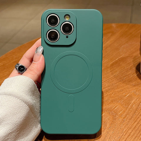 Solid Color Liquid Silicone MagSafe Magnetic Phone Case, For iPhone 11, For iPhone 11 Pro