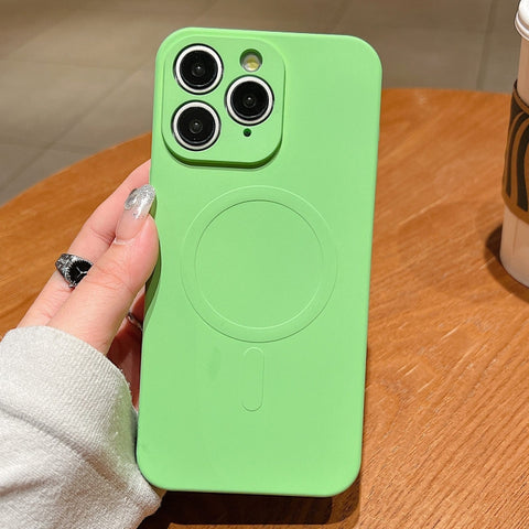 Solid Color Liquid Silicone MagSafe Magnetic Phone Case, For iPhone 11, For iPhone 11 Pro
