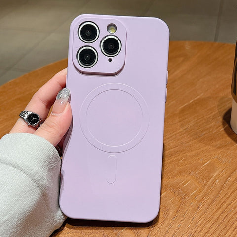 Solid Color Liquid Silicone MagSafe Magnetic Phone Case, For iPhone 11, For iPhone 11 Pro