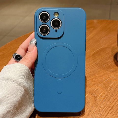 Solid Color Liquid Silicone MagSafe Magnetic Phone Case, For iPhone 11, For iPhone 11 Pro