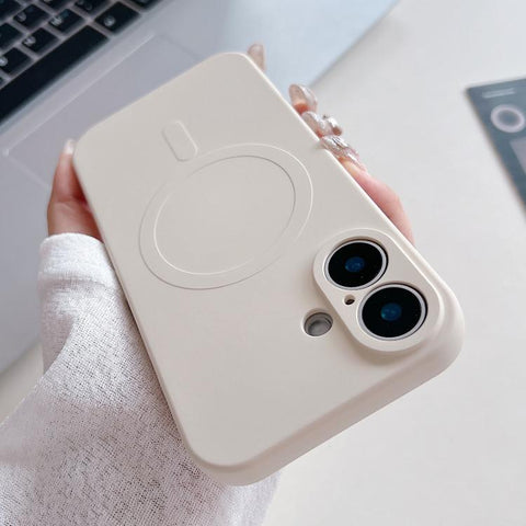 Solid Color Liquid Silicone MagSafe Magnetic Phone Case, For iPhone 17, For iPhone Air, For iPhone 16 Pro Max