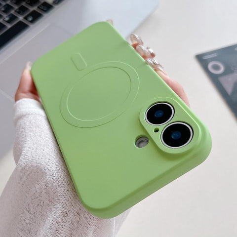 Solid Color Liquid Silicone MagSafe Magnetic Phone Case, For iPhone 17, For iPhone Air, For iPhone 16 Pro Max