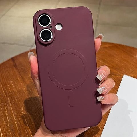 Solid Color Liquid Silicone MagSafe Magnetic Phone Case, For iPhone 17, For iPhone Air, For iPhone 16 Pro Max