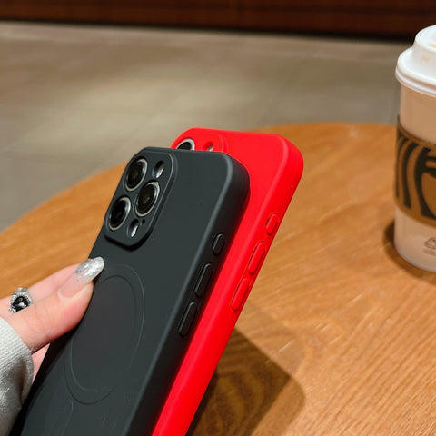 Solid Color Liquid Silicone MagSafe Magnetic Phone Case, For iPhone 12 Pro Max, For iPhone 12 Pro, For iPhone 11 Pro Max