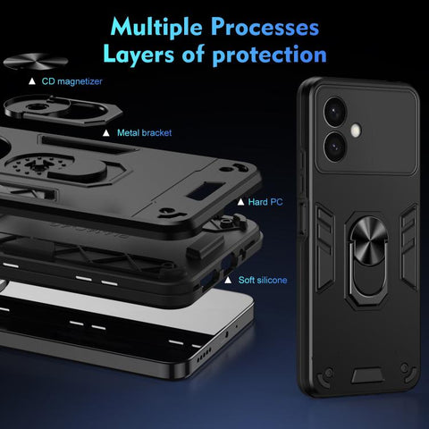 Shockproof Metal Ring Holder Phone Case, For Samsung Galaxy S26+ 5G, For Samsung Galaxy S26 Ultra 5G, For Samsung Galaxy S26 5G, For Samsung Galaxy S24 FE 5G