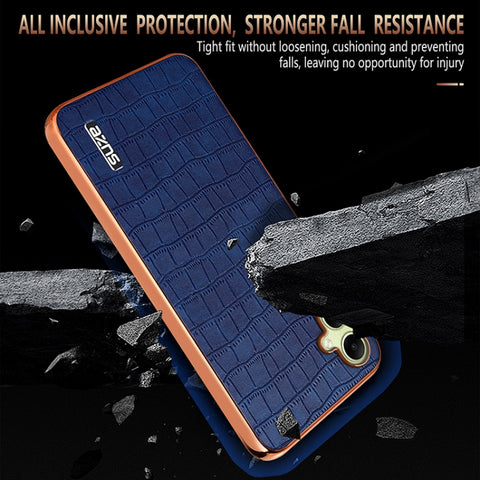 AZNS Electroplated Frame Crocodile Texture Full Coverage Phone Case, For Samsung Galaxy A06 4G