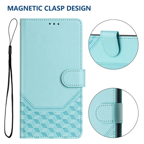 Honeycomb Embossing RFID Leather Phone Case, For iPhone 16, For iPhone 15 Pro Max, For iPhone 15 Pro, For iPhone 15 Plus, For iPhone 15, For iPhone 14 Plus, For iPhone 14 / 13, For iPhone 14 Pro
