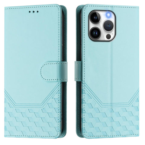 Honeycomb Embossing RFID Leather Phone Case, For iPhone 14 Pro Max, For iPhone SE 2022 / 2020 / 8 / 7, For iPhone 13 Pro Max, For iPhone 13 Pro, For iPhone 13 mini, For iPhone 12 / 12 Pro, For iPhone 12 Pro Max, For iPhone 12 mini