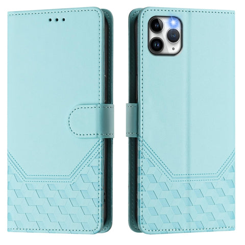 Honeycomb Embossing RFID Leather Phone Case, For iPhone 11 Pro Max, For iPhone 11, For iPhone 11 Pro, For iPhone X / XS, For iPhone XR, For iPhone XS Max, For iPhone 8 Plus / 7 Plus