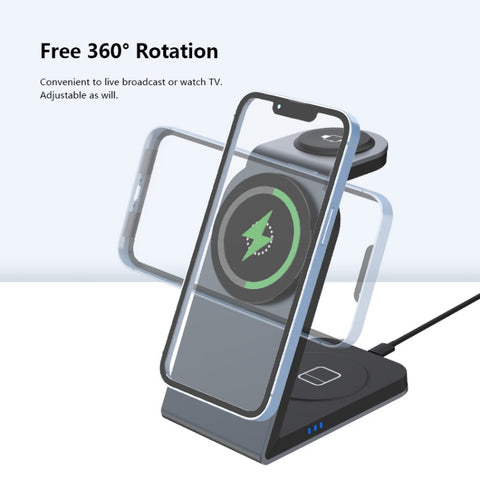 SW18 3 in 1 Metal Magnetic Wireless Charger