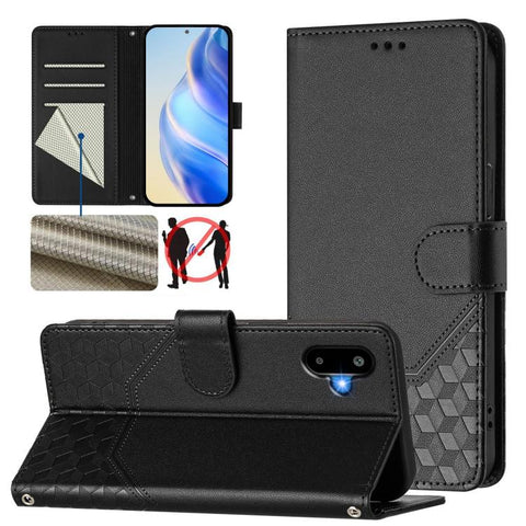 Honeycomb Embossing RFID Leather Phone Case, For Samsung Galaxy M56 5G, For Samsung Galaxy F16 5G / M16 5G Global, For Samsung Galaxy F06 5G / M06 5G, For Samsung Galaxy M55 / C55 5G, For Samsung Galaxy M15 5G / F15 5G, For Samsung Galaxy M34 5G / F34 ...