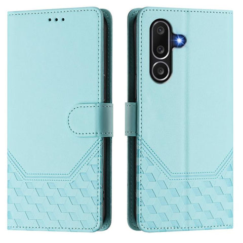 Honeycomb Embossing RFID Leather Phone Case, For Samsung Galaxy M56 5G, For Samsung Galaxy F16 5G / M16 5G Global, For Samsung Galaxy F06 5G / M06 5G, For Samsung Galaxy M55 / C55 5G, For Samsung Galaxy M15 5G / F15 5G, For Samsung Galaxy M34 5G / F34 ...