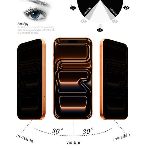 Full Cover Anti-spy Silk Screen Tempered Glass Film, For iPhone 17 Pro Max, For iPhone 17 Pro, For iPhone 17, For iPhone Air, For iPhone 16 Pro Max, For iPhone 16 Pro, For iPhone 16 Plus, For iPhone 16