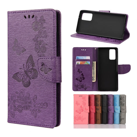 Butterflies Embossing Horizontal Flip Leather Case with Holder & Card Slots & Wallet, For Samsung Galaxy Note20, For Samsung Galaxy Note20 Ultra, For Samsung Galaxy A01 Core