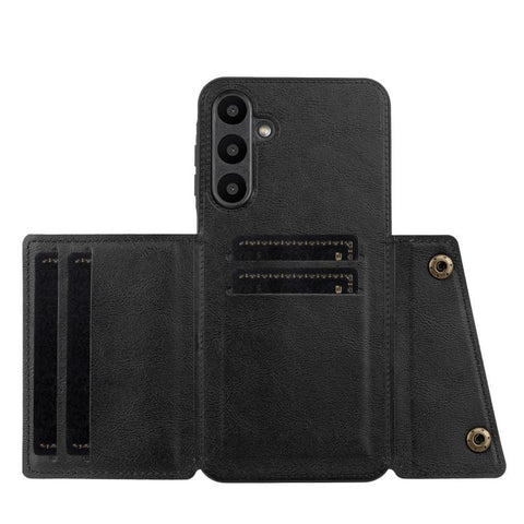 Double Buckle Card Slots Magnetic Phone Case, For Samsung Galaxy A57 5G, For Samsung Galaxy A37 5G, For Galaxy A27 5G, For Galaxy A07 5G Global, For Samsung Galaxy A17 / A26 5G, For Samsung Galaxy A56 5G, For Samsung Galaxy A36 5G                      ...
