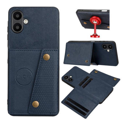 Double Buckle Card Slots Magnetic Phone Case, For Samsung Galaxy A57 5G, For Samsung Galaxy A37 5G, For Galaxy A27 5G, For Galaxy A07 5G Global, For Samsung Galaxy A17 / A26 5G, For Samsung Galaxy A56 5G, For Samsung Galaxy A36 5G                      ...